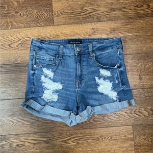 Aeropostale Ripped Cuffed Jean Shorts